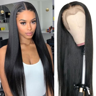 Usofthair 13x4 HD Swiss Lace Frontal Wigs Human Hair Long Straight Hair Natural Color