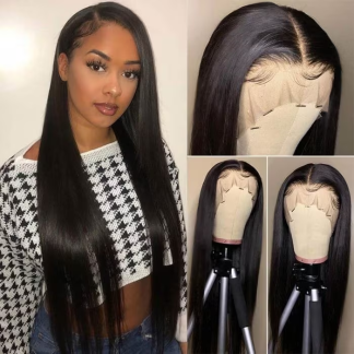 Usofthair Pre-plucked 13x6 HD Lace Frontal Wigs Straight Hair 180% Density Swiss Human Hair Wigs